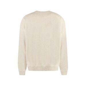 PALM ANGELS Crewneck Sweatshirt with Textured Fabric Men Beige T-Shirts